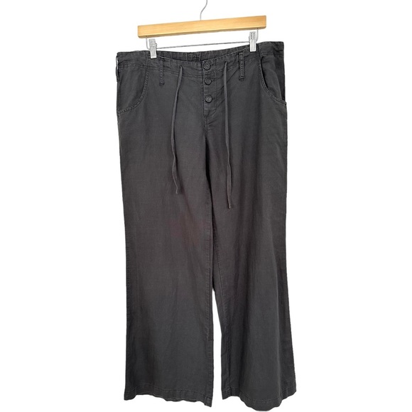 Planet Gold Linen/Cotten Button Fly Drawstring Wide Leg Pants Size Large - Picture 1 of 6
